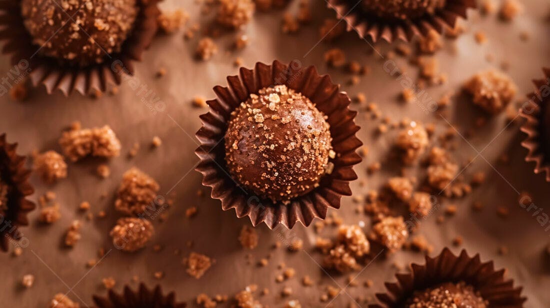 Brigadeiros de chocolate com farofa