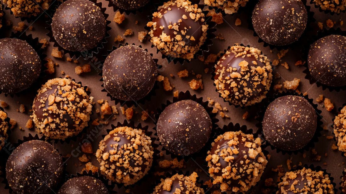 Bombons de chocolate com crocante