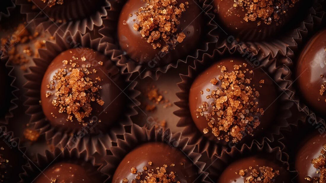 Bombons de chocolate com crocante