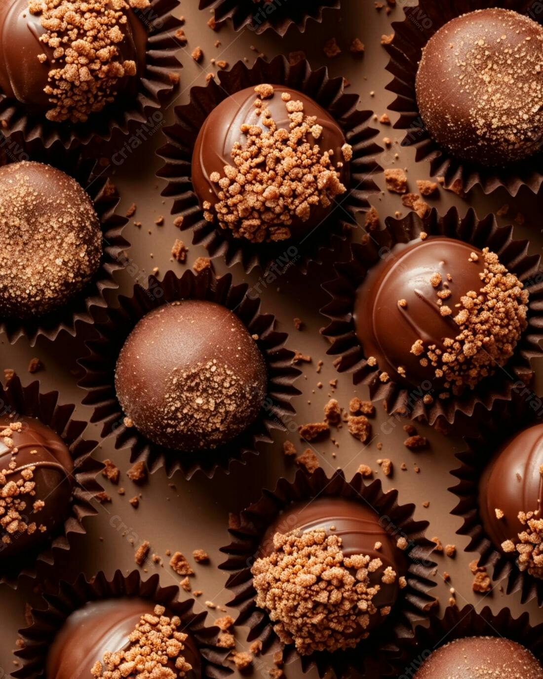 Bombons de chocolate com crocante
