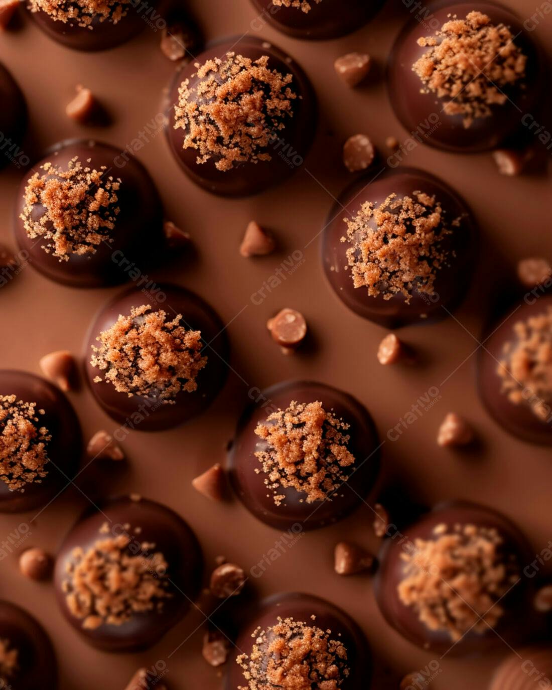 Bombons de chocolate com crocante