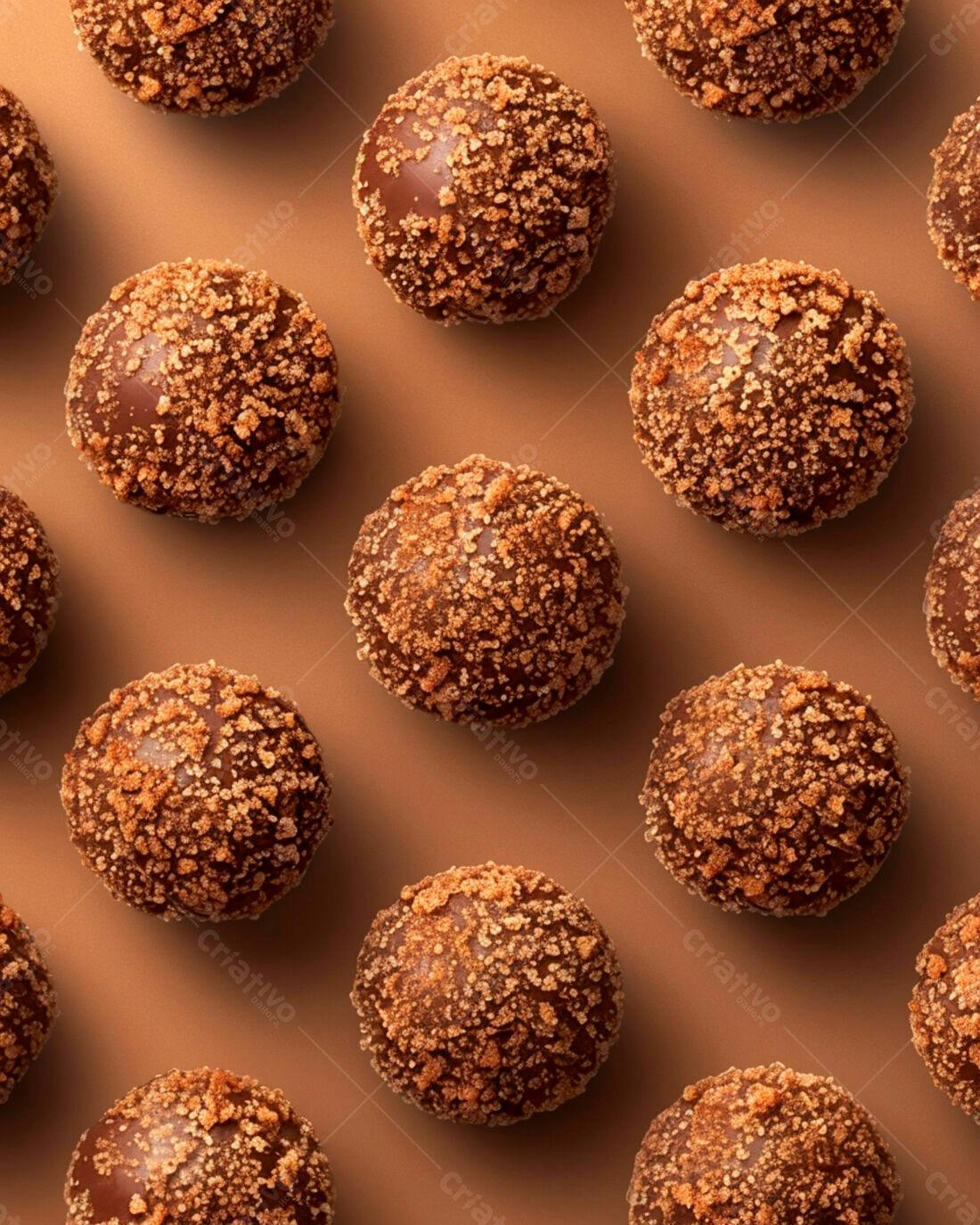 Doces de chocolate com cobertura crocante