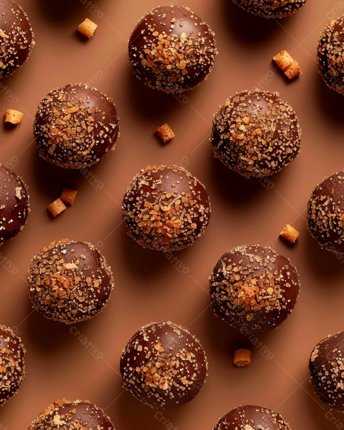 Doces de chocolate com crocante