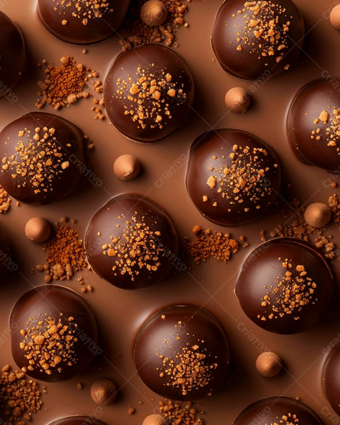Bombons de chocolate com crocante