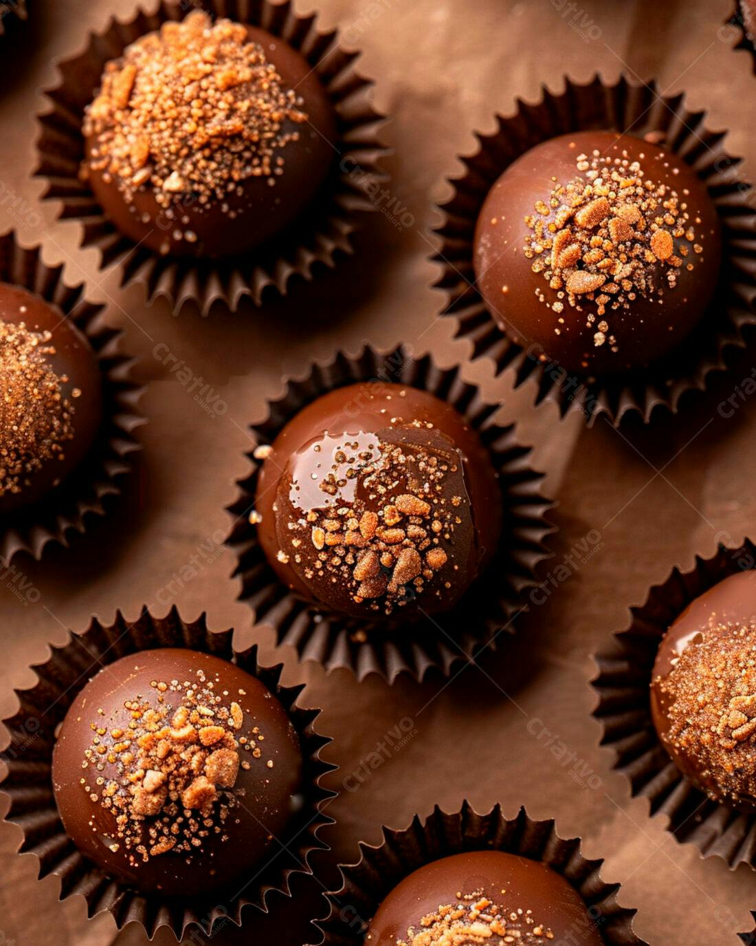 Trufas de chocolate com crocante