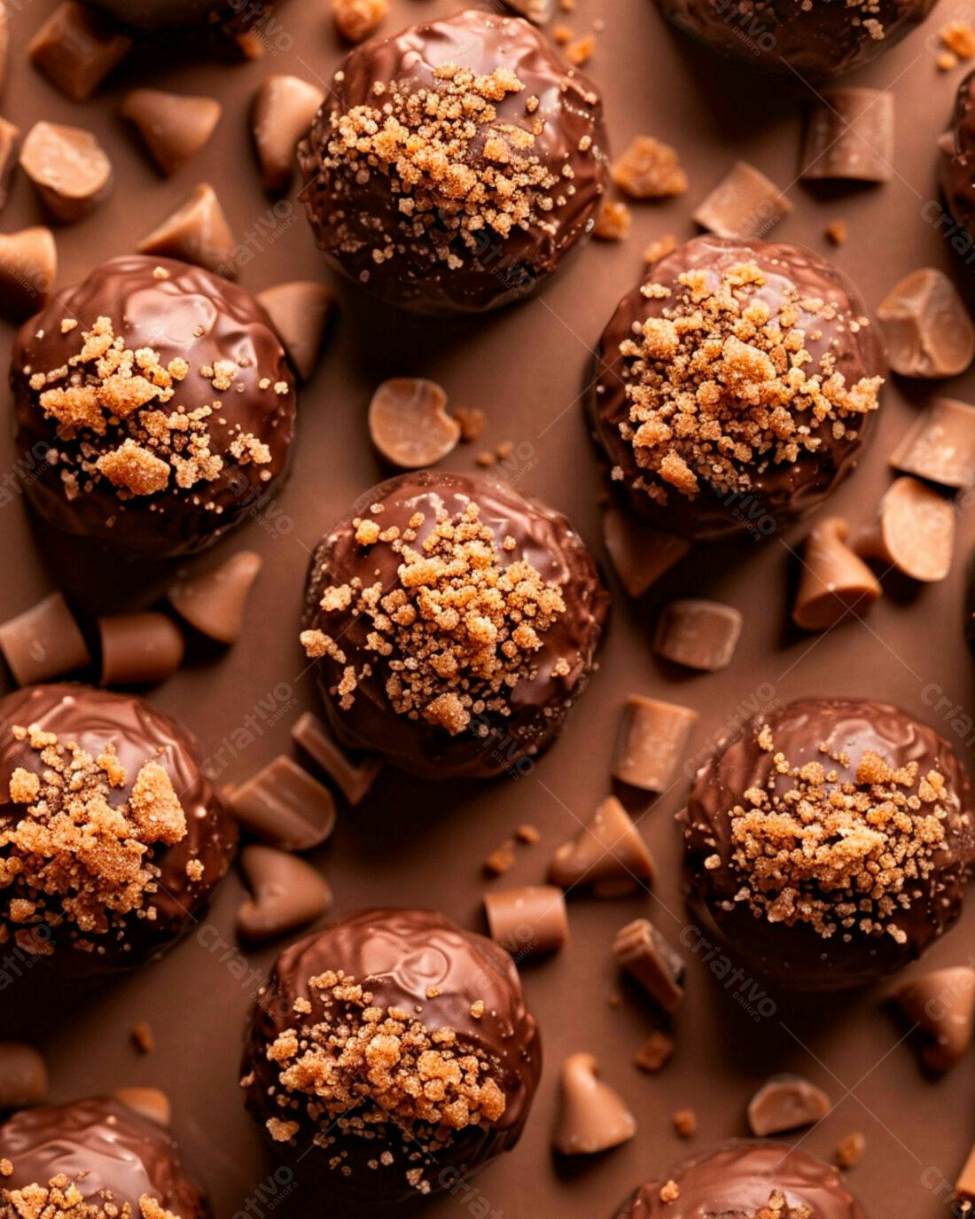 Bombons de chocolate com crocante