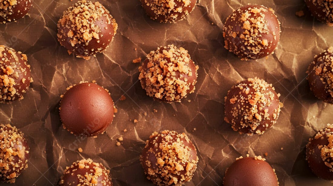 Bombons de chocolate com crocante