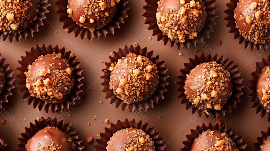 Bombons de chocolate com crocante