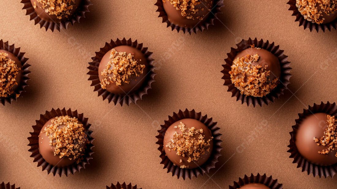 Bombons de chocolate com crocante