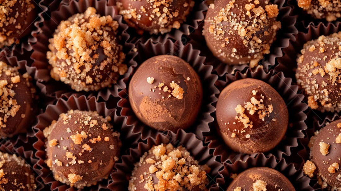 Trufas de chocolate com crocante