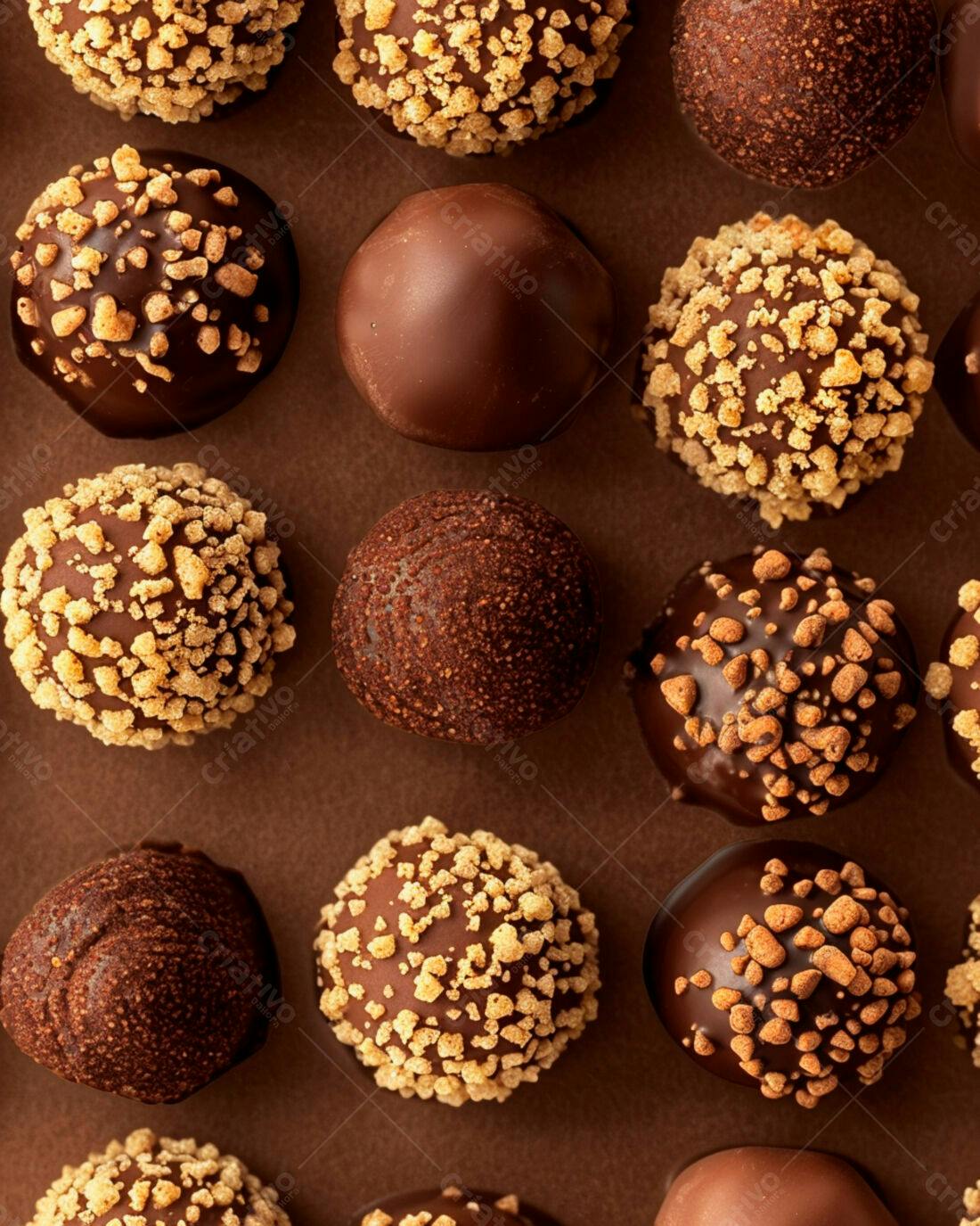 Bombons de chocolate variedade textura