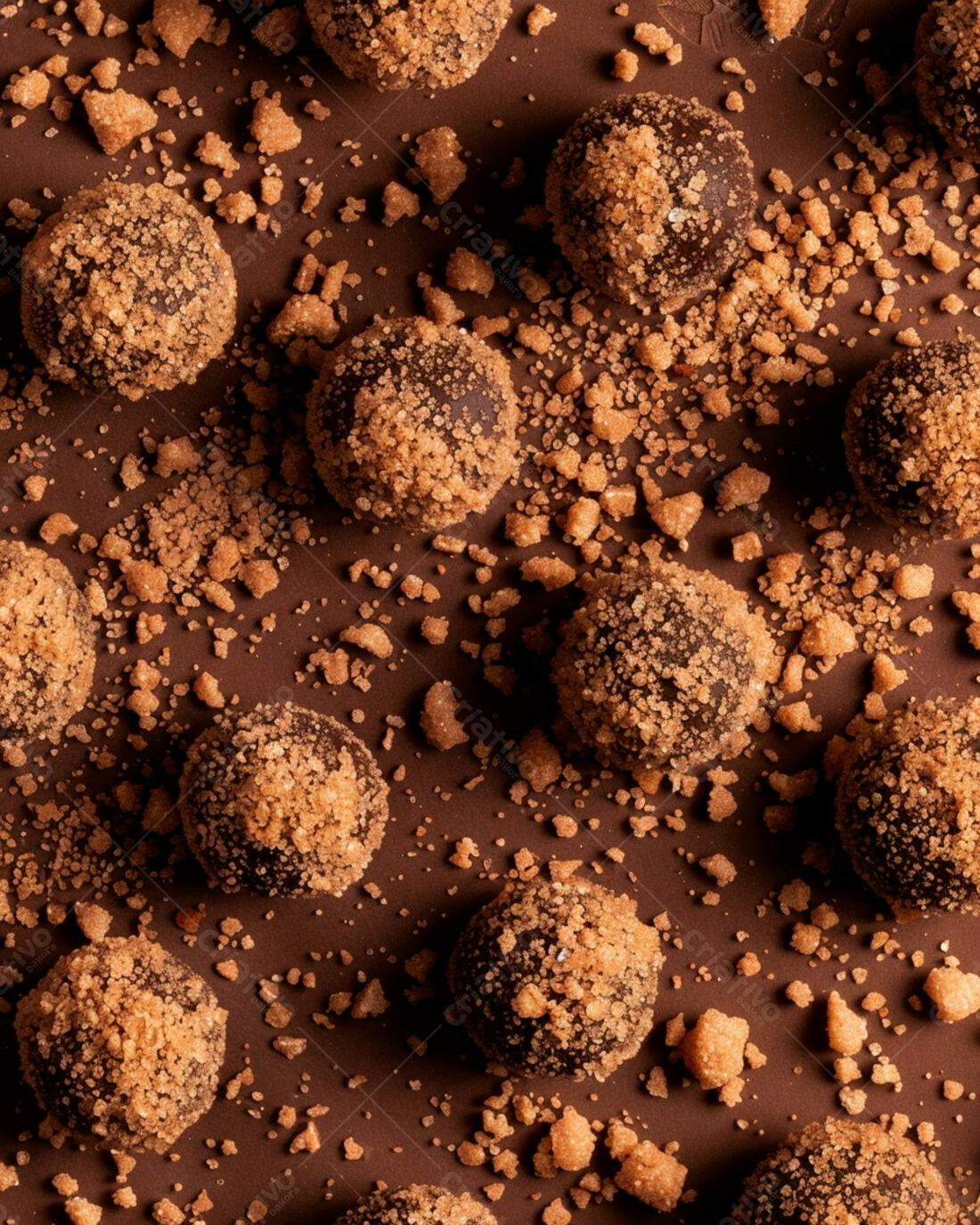 Bombons de chocolate com crocante de açúcar