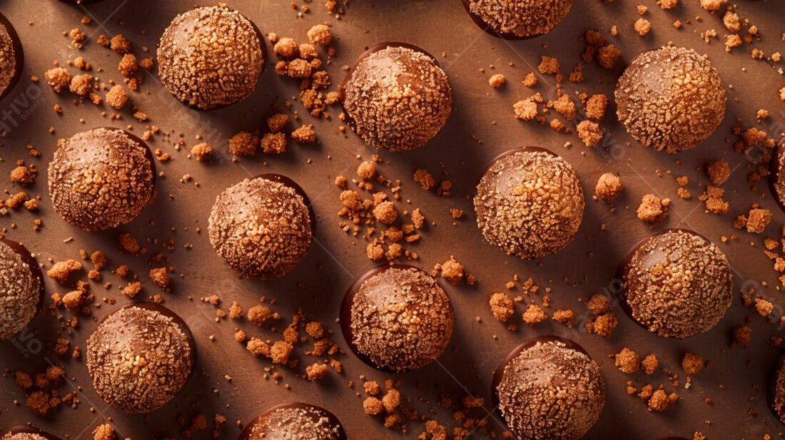 Doces de chocolate com farofa crocante
