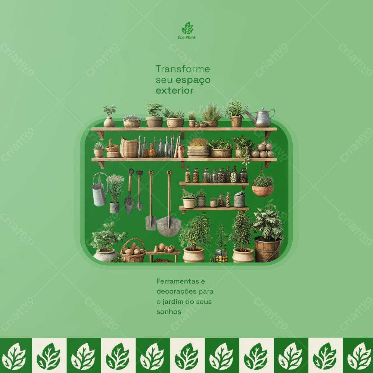 Pinterest para Decoração de Jardim PSD Editável