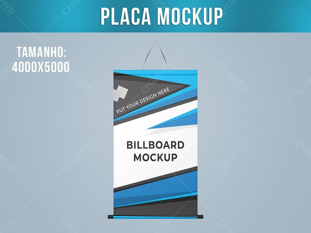 Mockup de Roll-up Moderno: Azul e Cinza