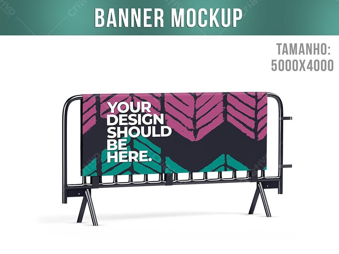Mockup de Banner com Design Moderno em Rosa e Verde