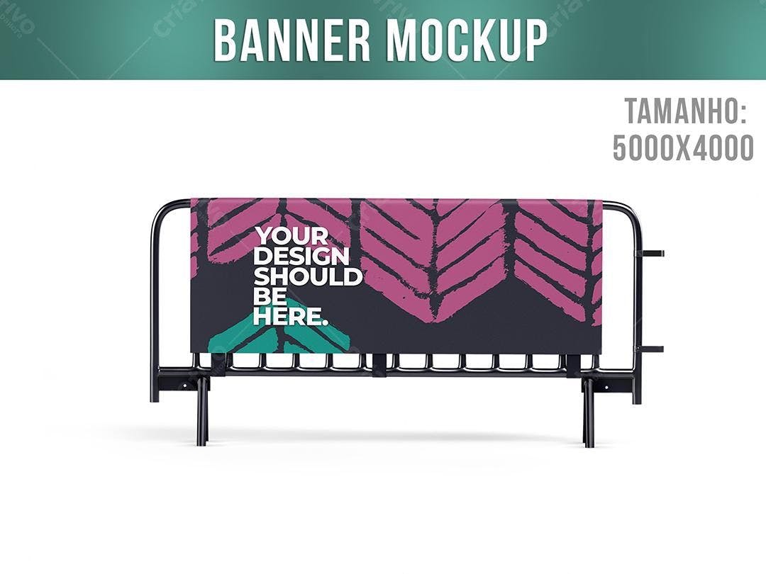 Mockup de Banner com Design Moderno em Rosa e Preto