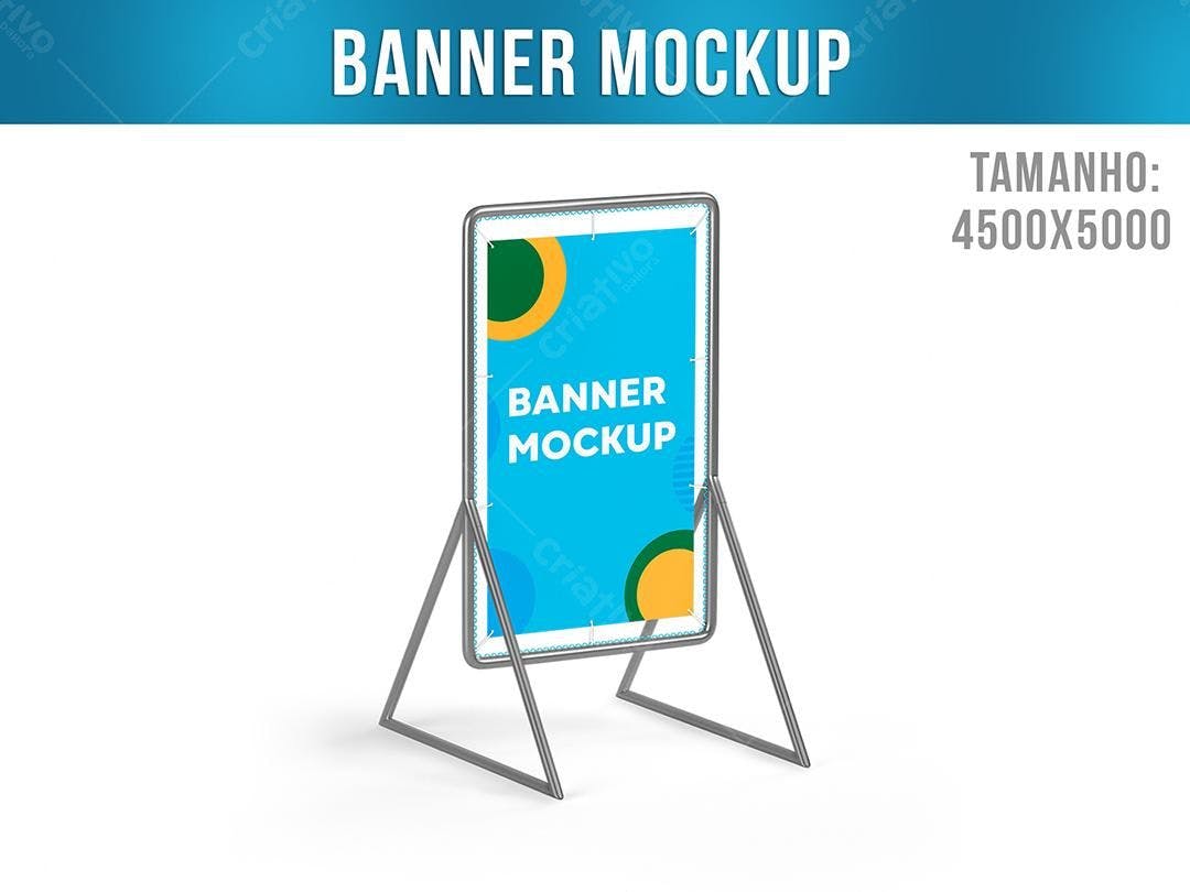Mockup de Banner Retrátil Moderno com Cores Vibrantes
