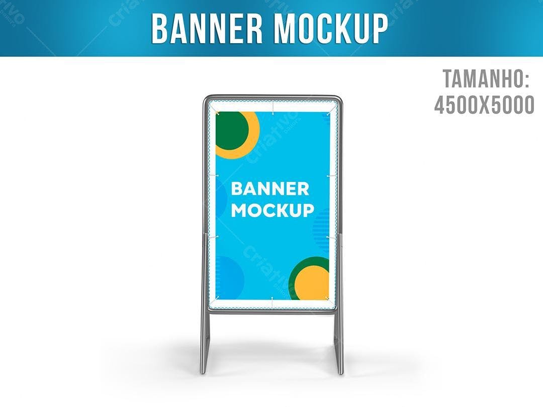 Mockup de Banner Retrátil Moderno com Cores Vibrantes