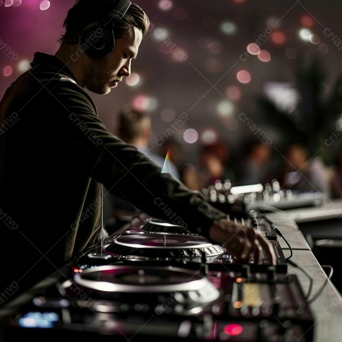 DJ tocando música eletrônica em club