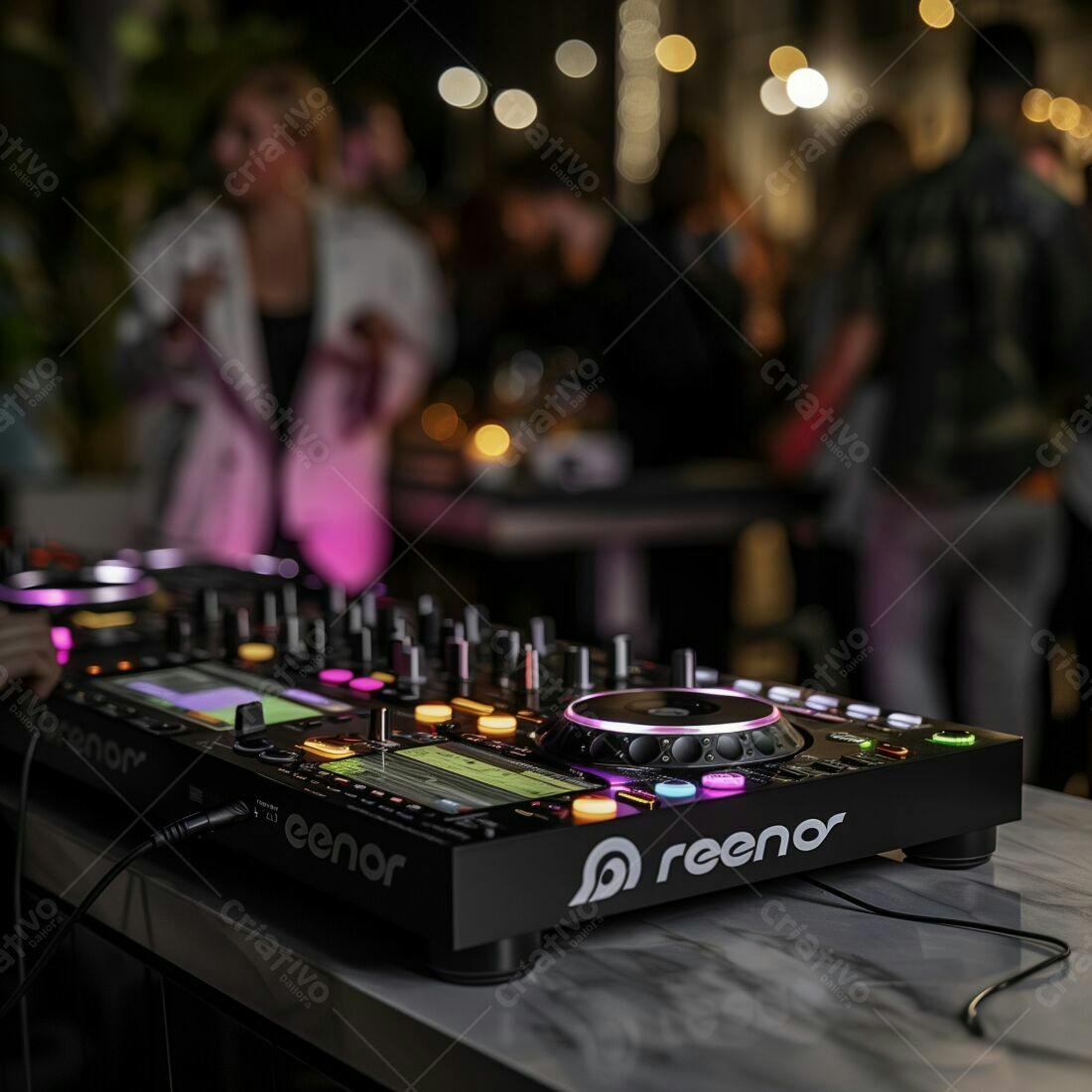 Controladora DJ Reenor em festa noturna
