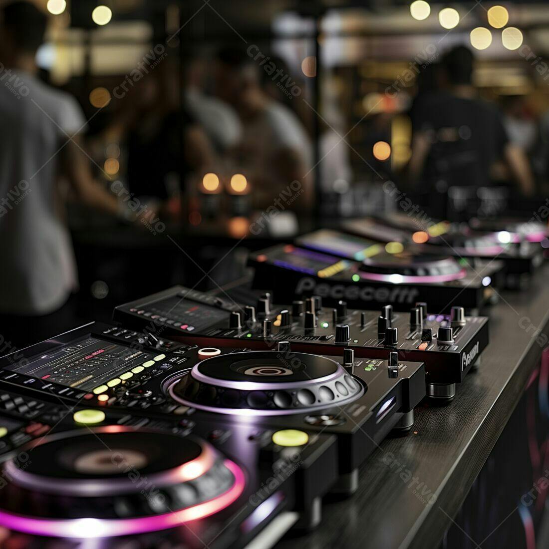Equipamentos DJ em boate noturna