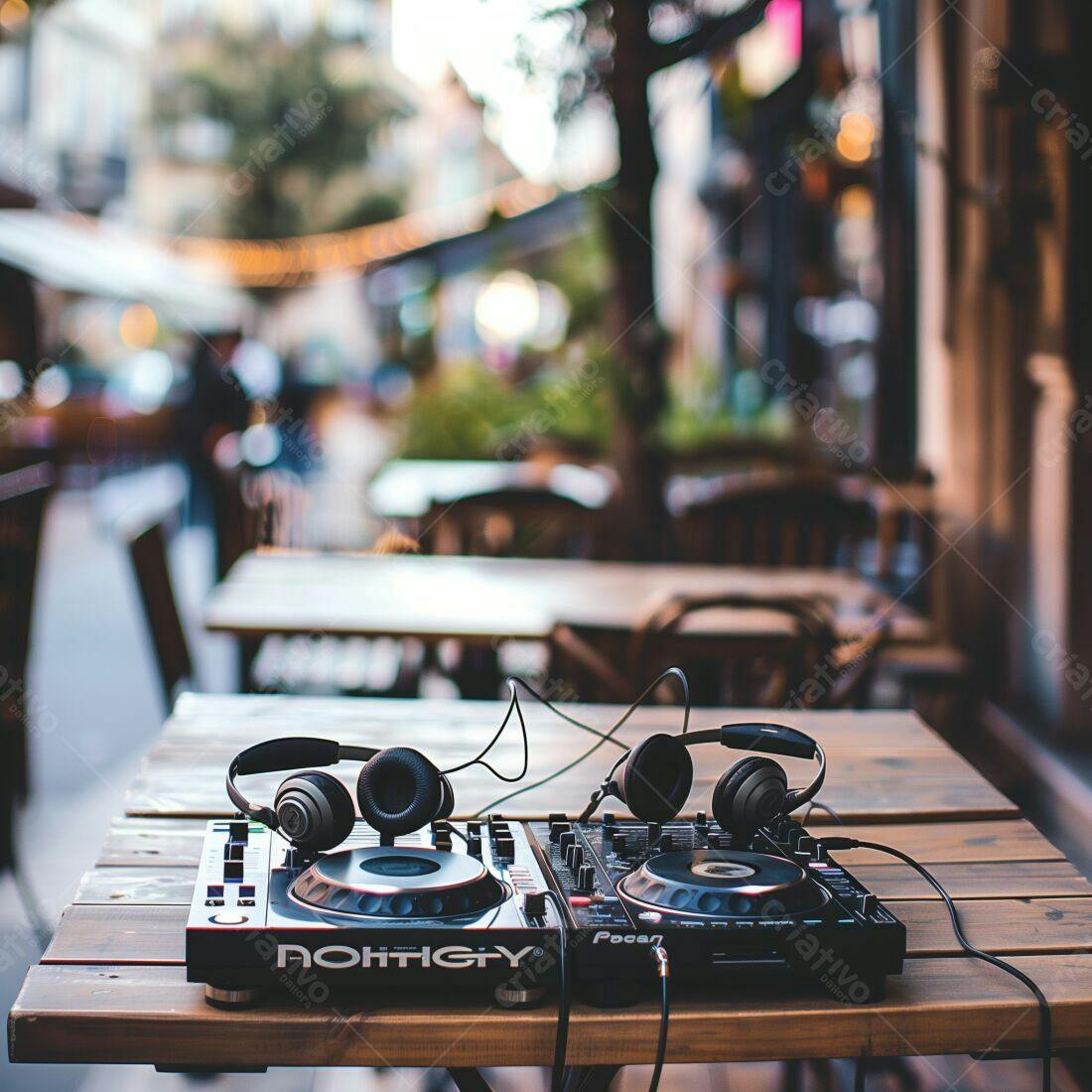 Mesa de DJ em ambiente externo