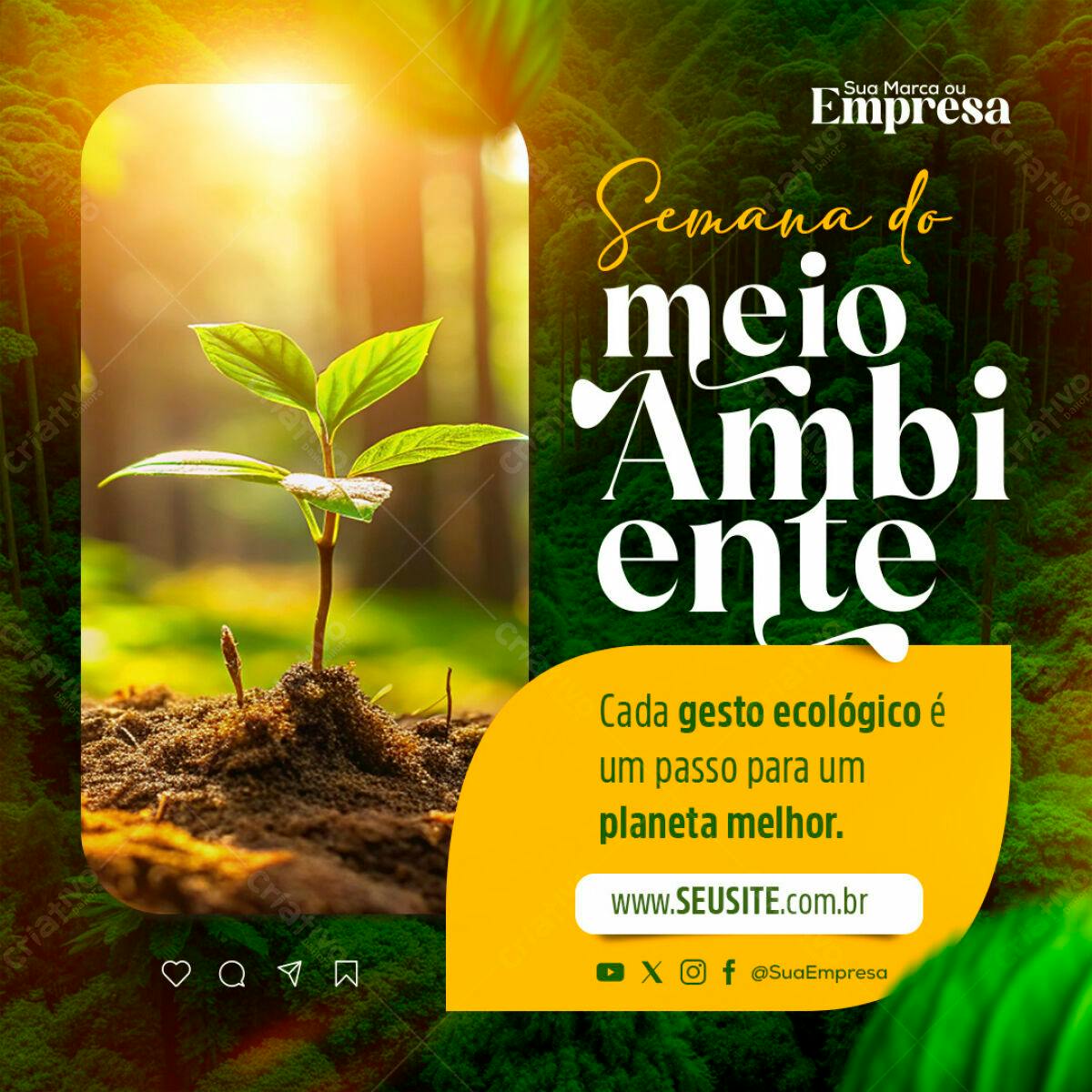 Post para Semana do Meio Ambiente PSD Editável
