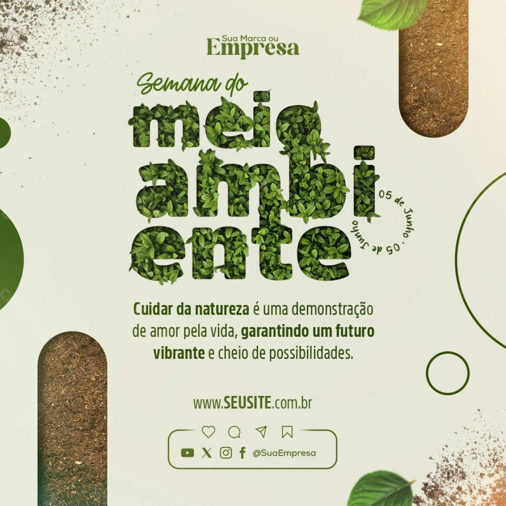 Postagem Para Rede Social Sobre O Dia Mundial Do Meio Ambiente 5 De Junho 