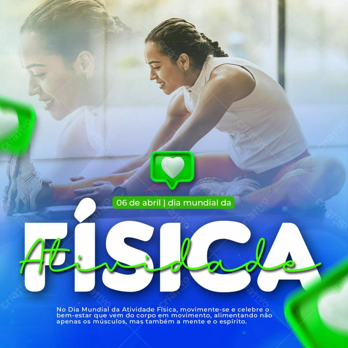 Post para o Dia Mundial da Atividade Física PSD Editável