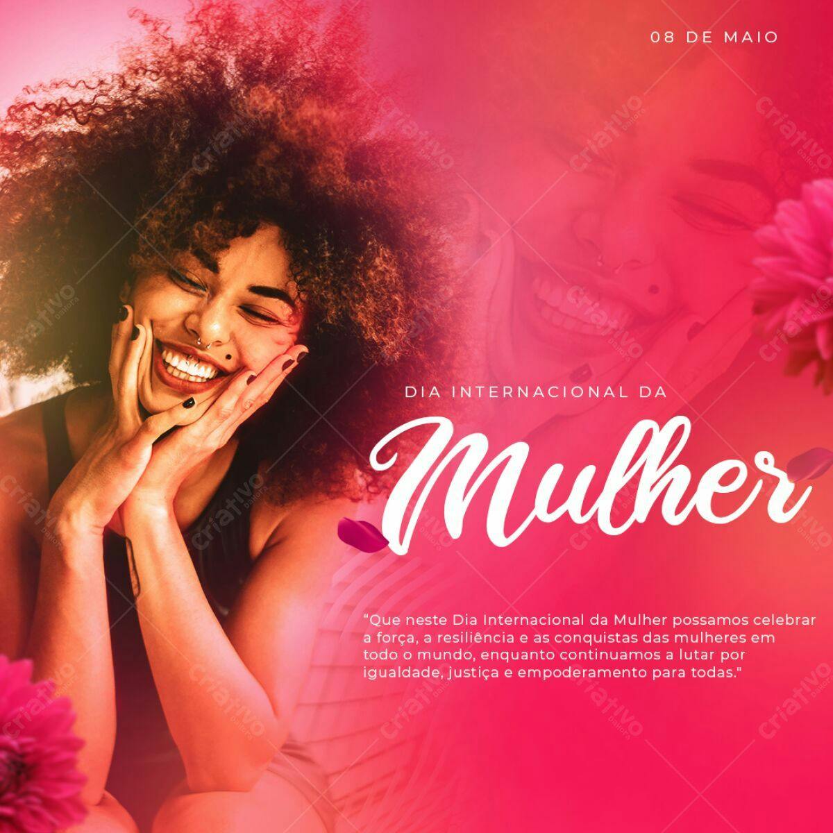Post para Dia Internacional da Mulher PSD Editável