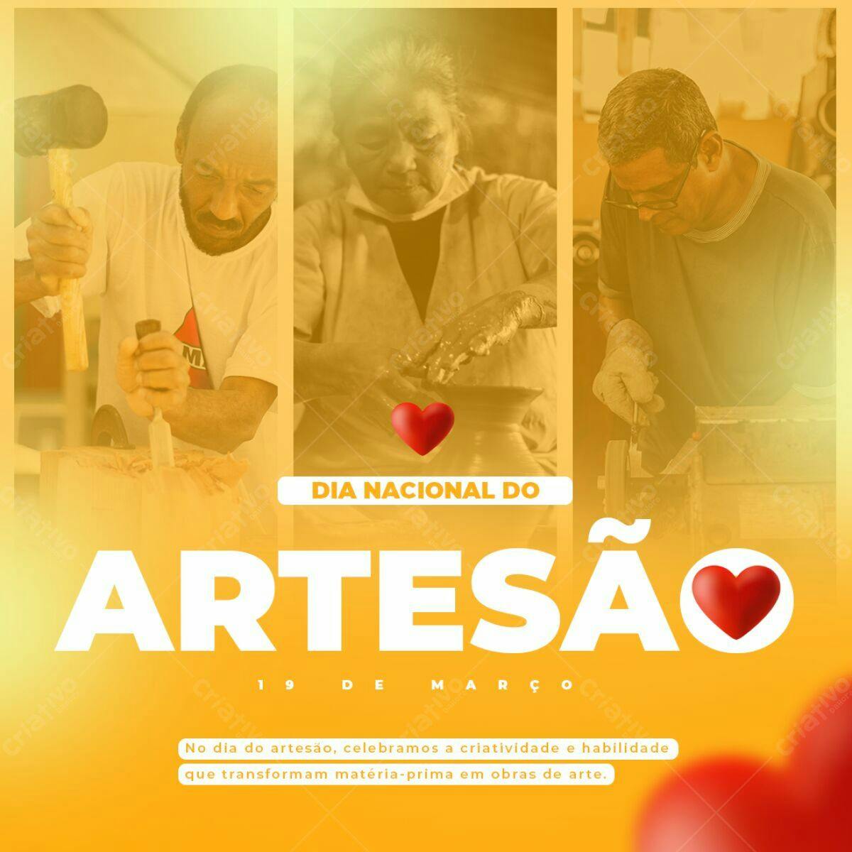 Postagem Dia Nacional do Artesão PSD Editável