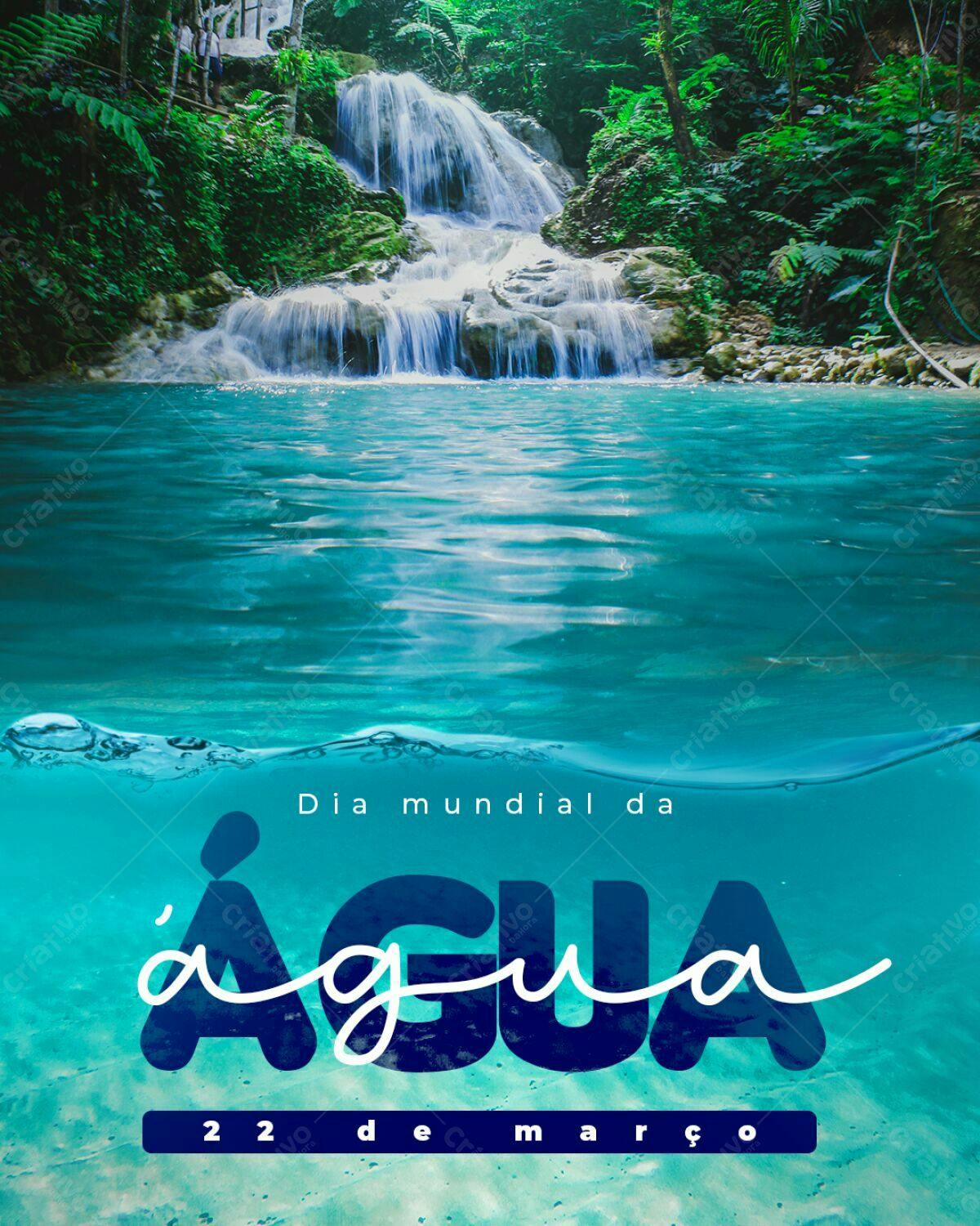 Flyer Dia Mundial da Água PSD Editável