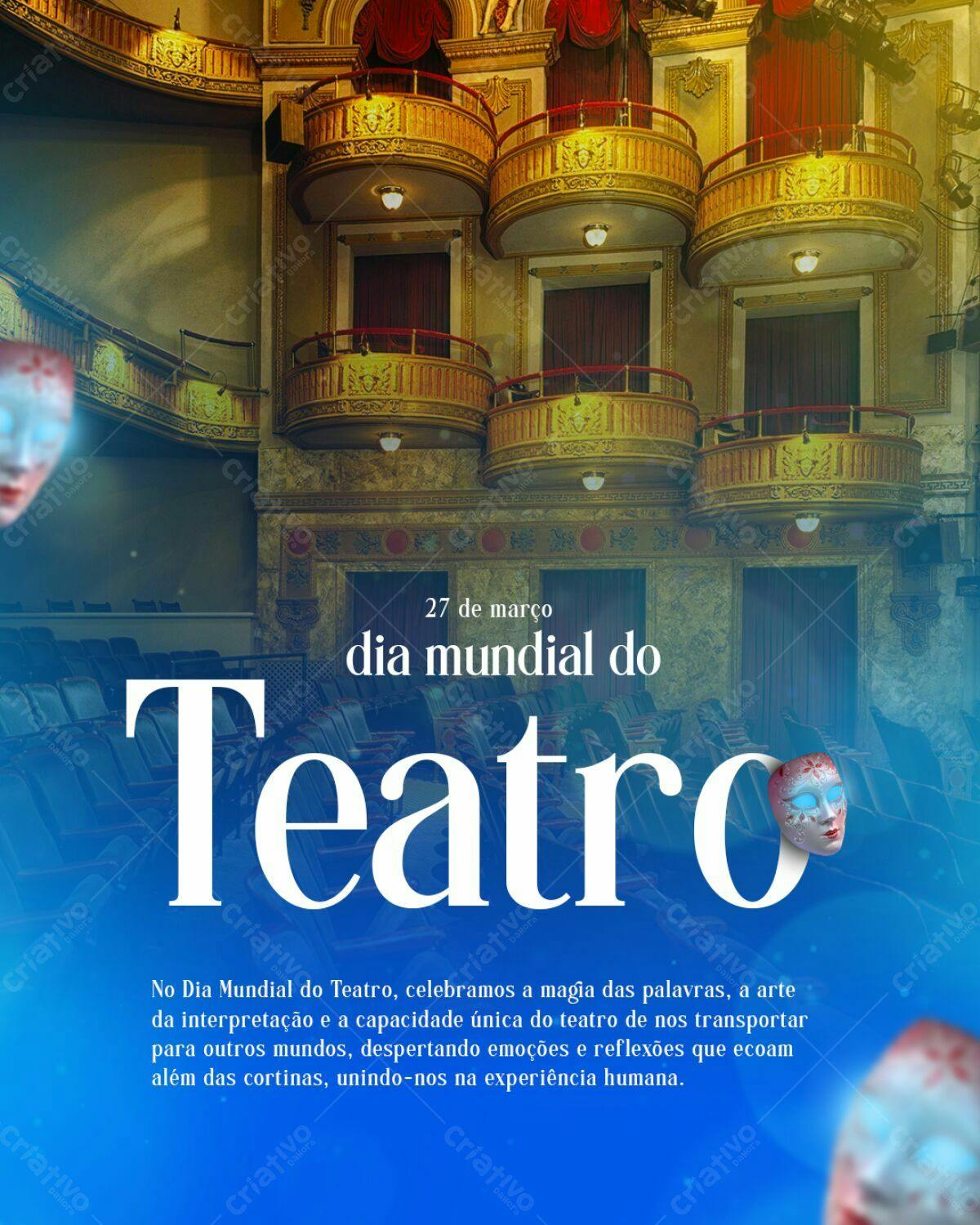 Flyer Dia Mundial do Teatro PSD Editável