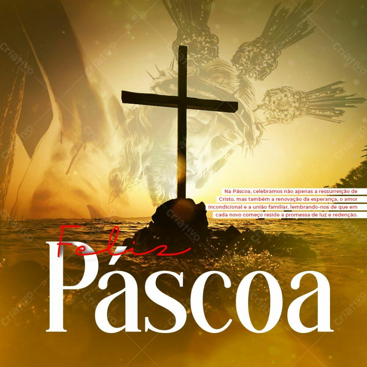 Flyer Feliz Páscoa PSD Editável