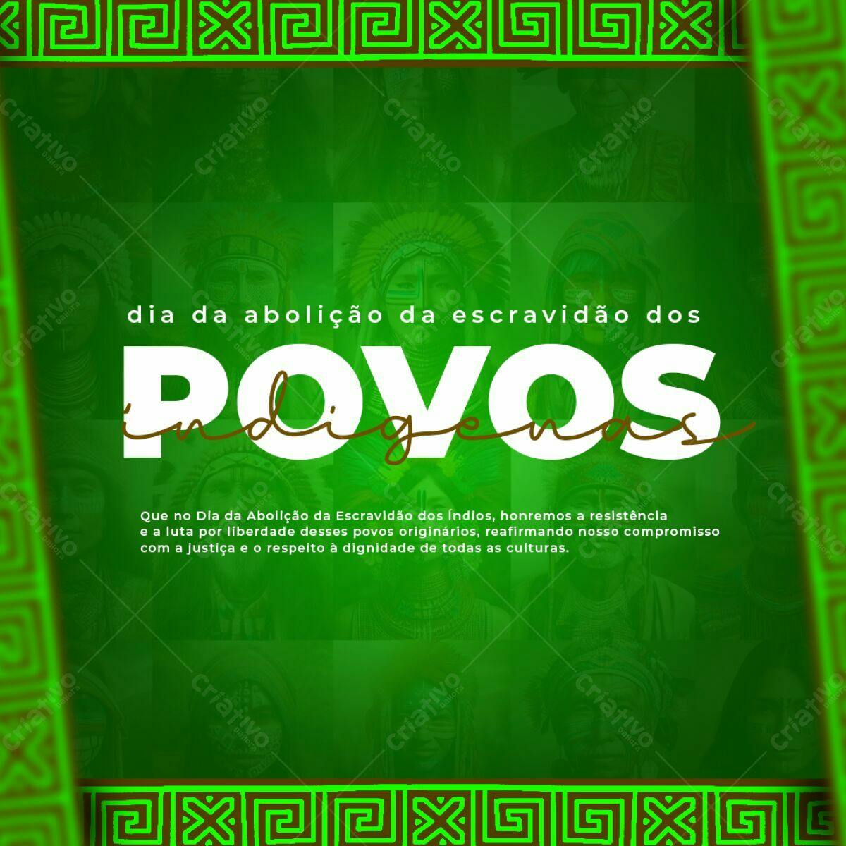 Post para o Dia da Abolição da Escravidão dos Índios PSD Editável