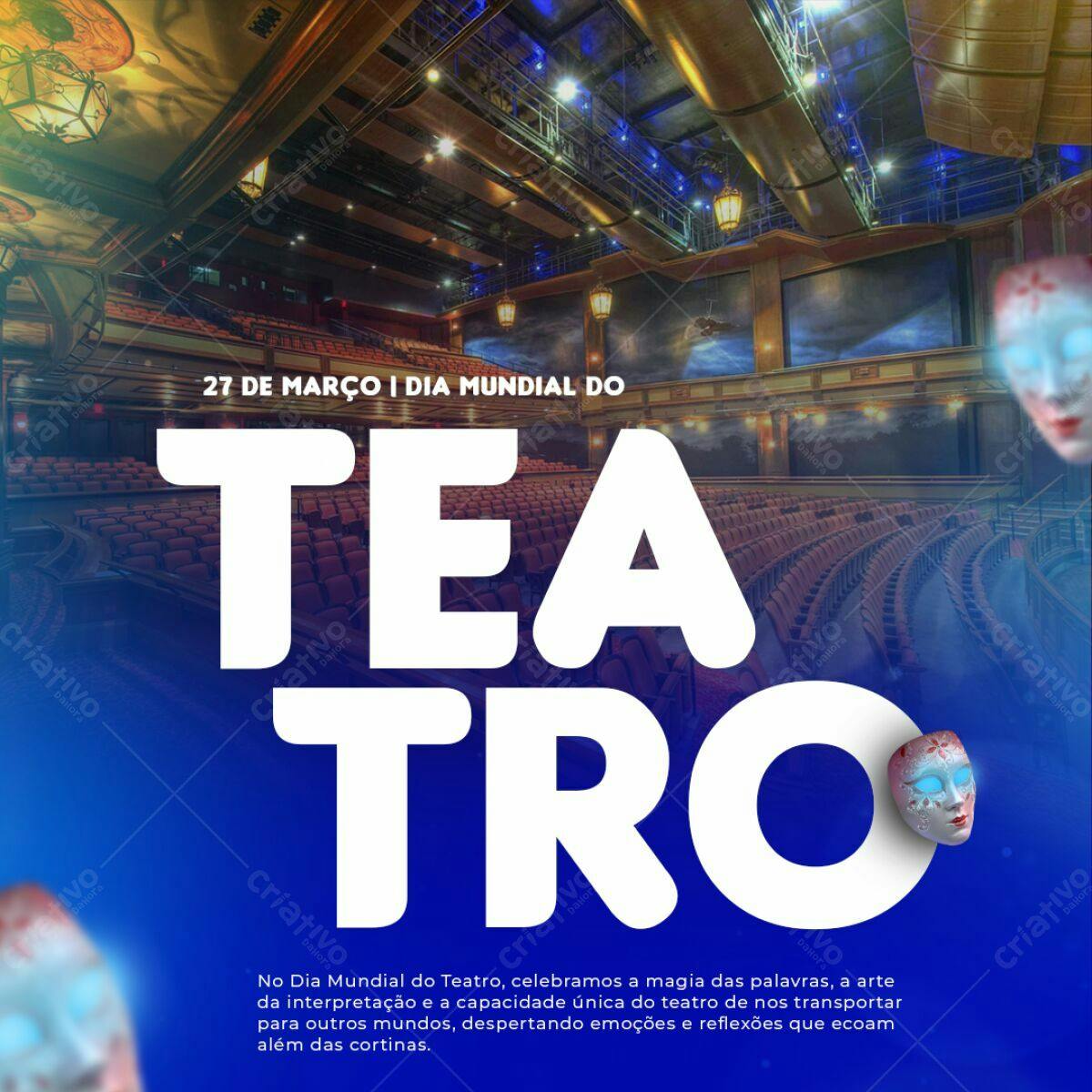 Flyer Dia Mundial do Teatro PSD Editável