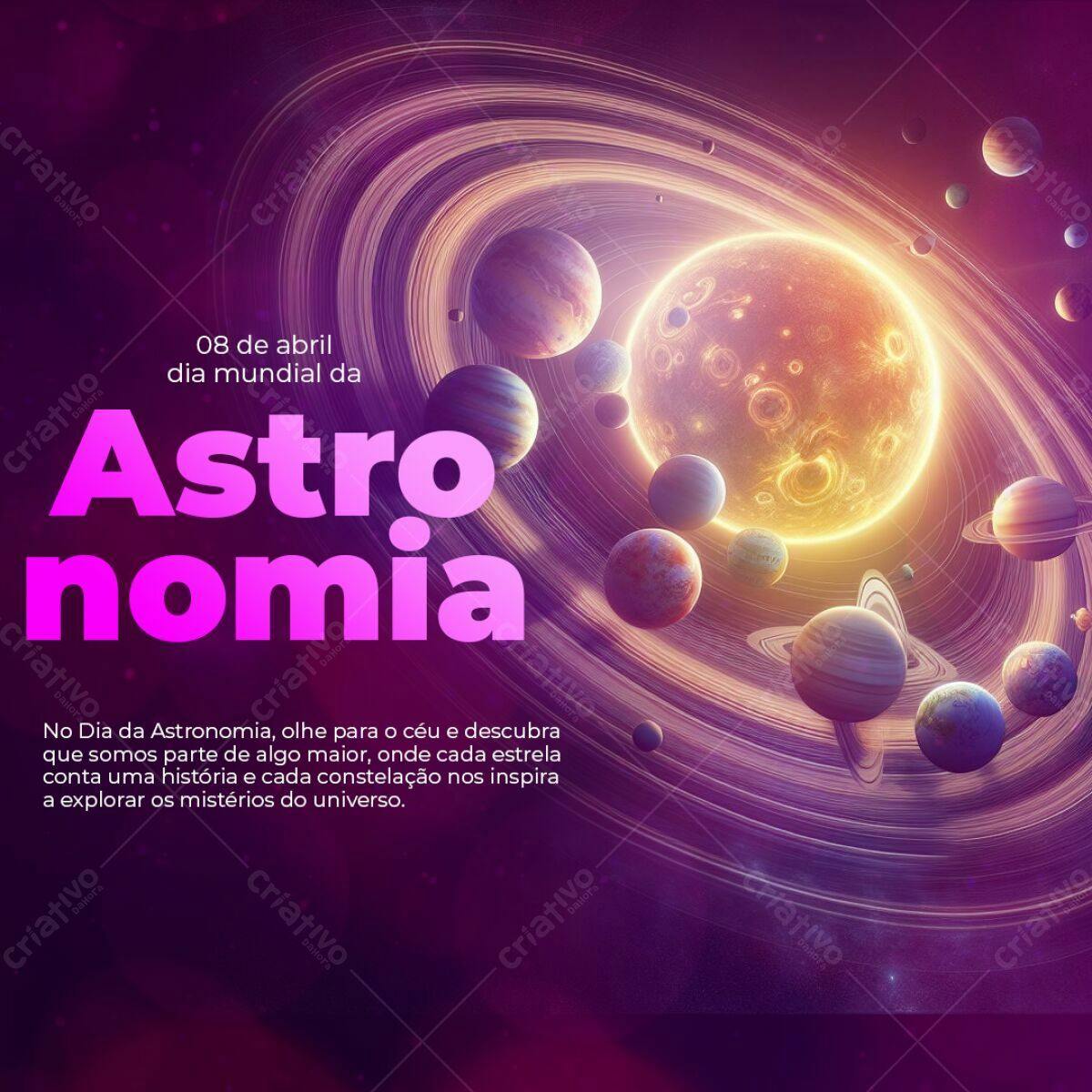 Post para Dia Mundial da Astronomia PSD Editável