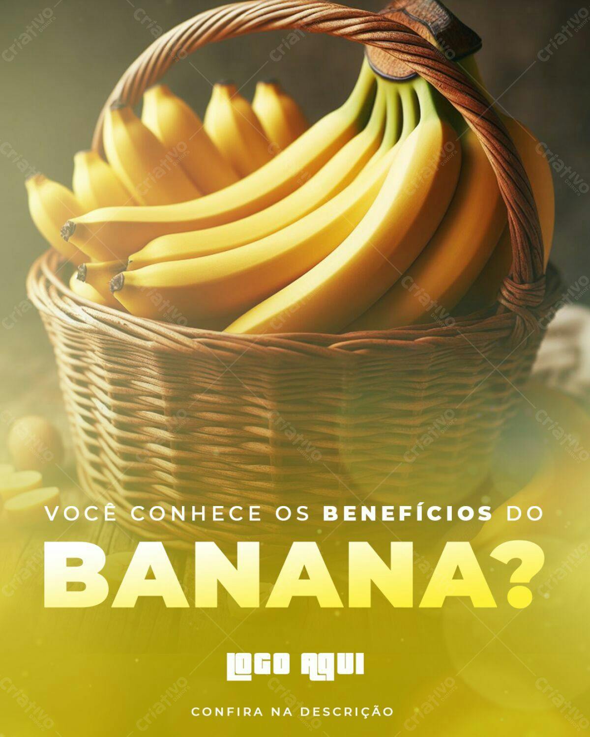 Flyer Benefícios da Banana PSD Editável