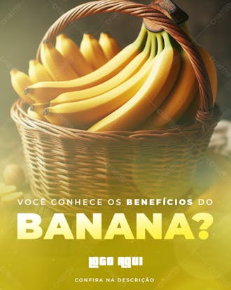 Benefícios da banana social media