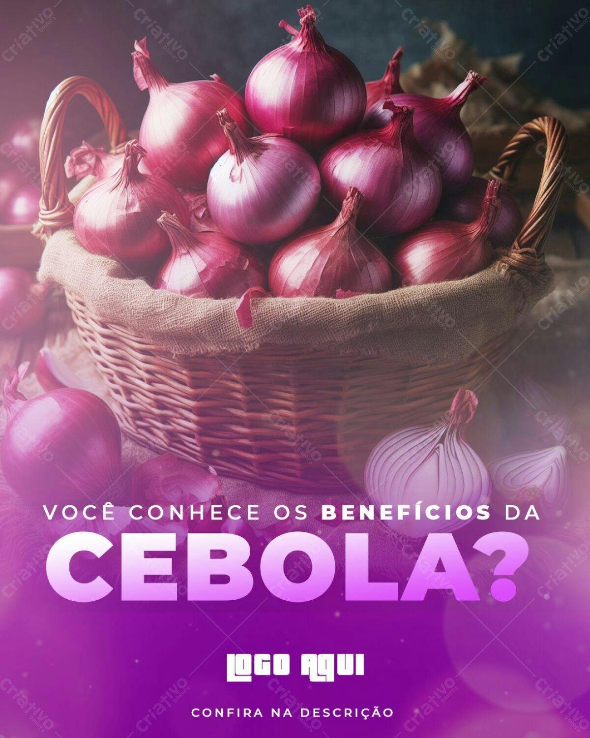 Flyer Benefícios da Cebola PSD Editável