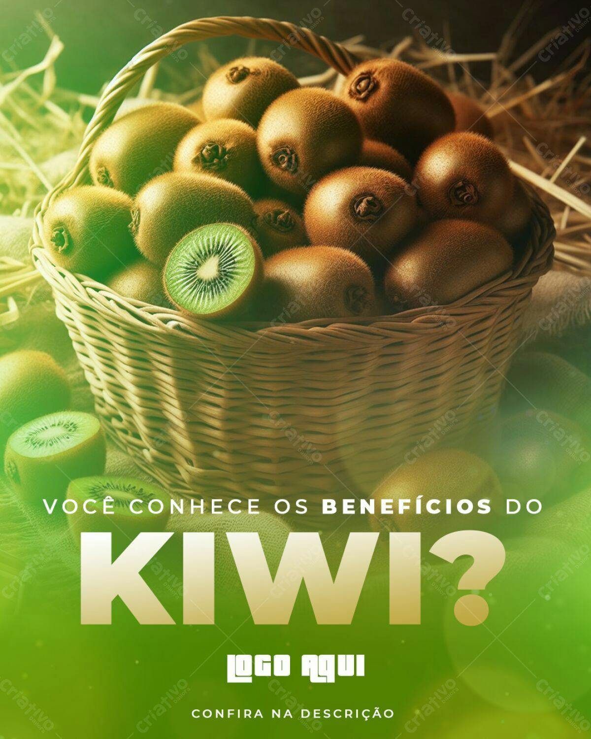 Flyer Benefícios do Kiwi PSD Editável