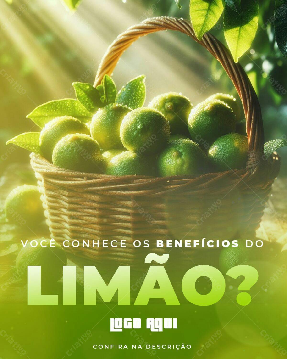 Flyer Benefícios do Limão PSD Editável