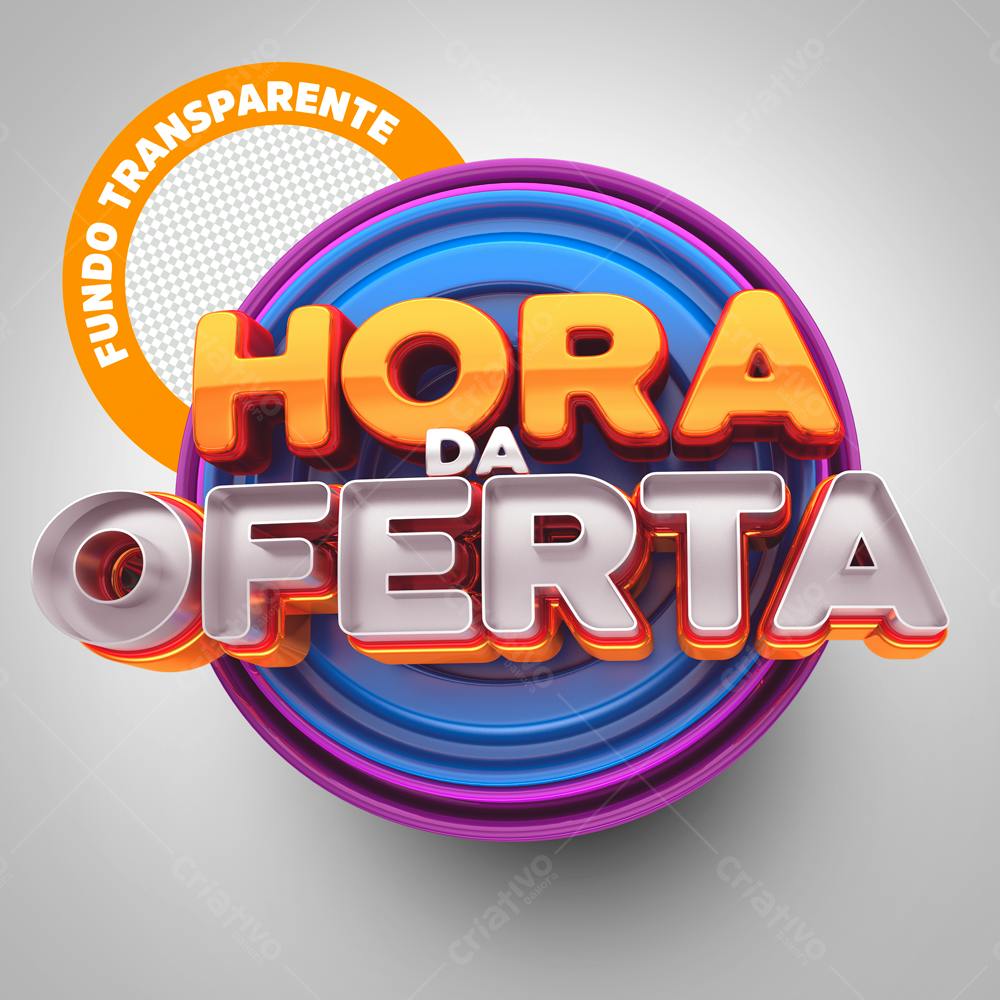 Selo 3D promocional colorido brilhante