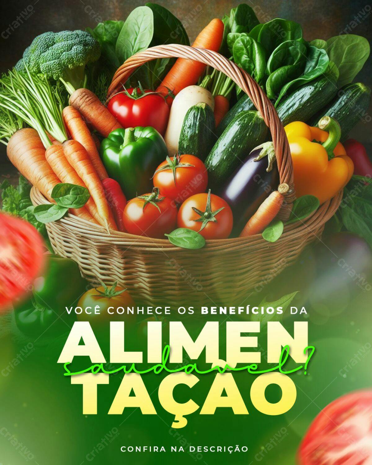 Flyer Alimentação Saudável PSD Editável