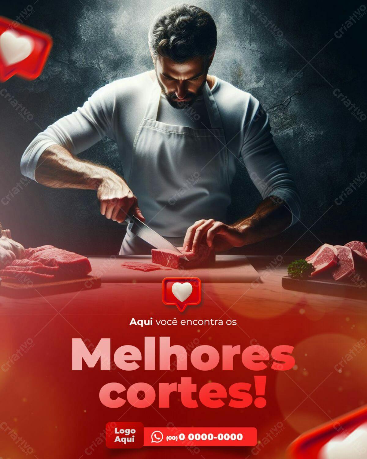 Flyer para Açougue PSD Editável