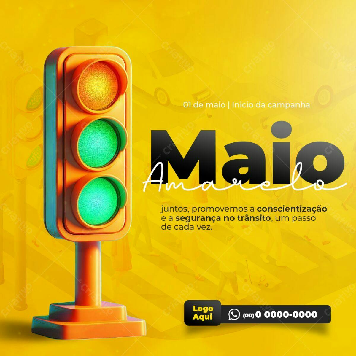 PSD para Campanha Maio Amarelo Editável