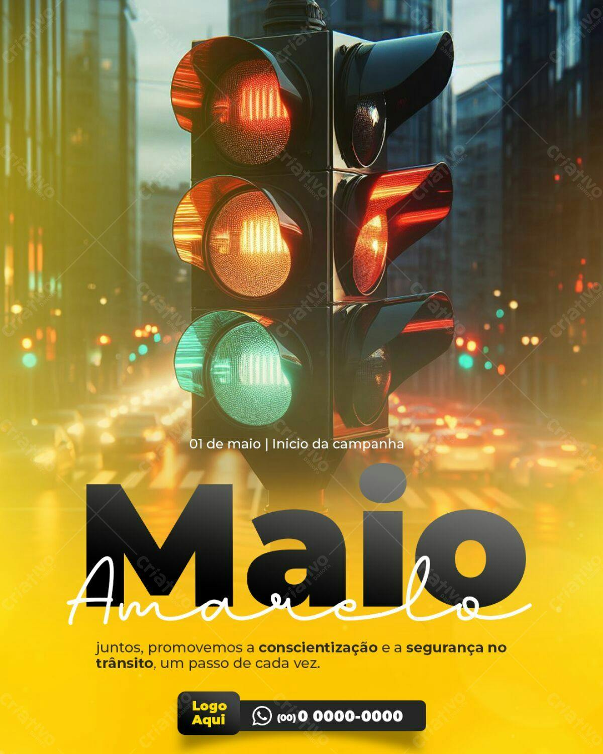 Flyer Maio Amarelo PSD Editável