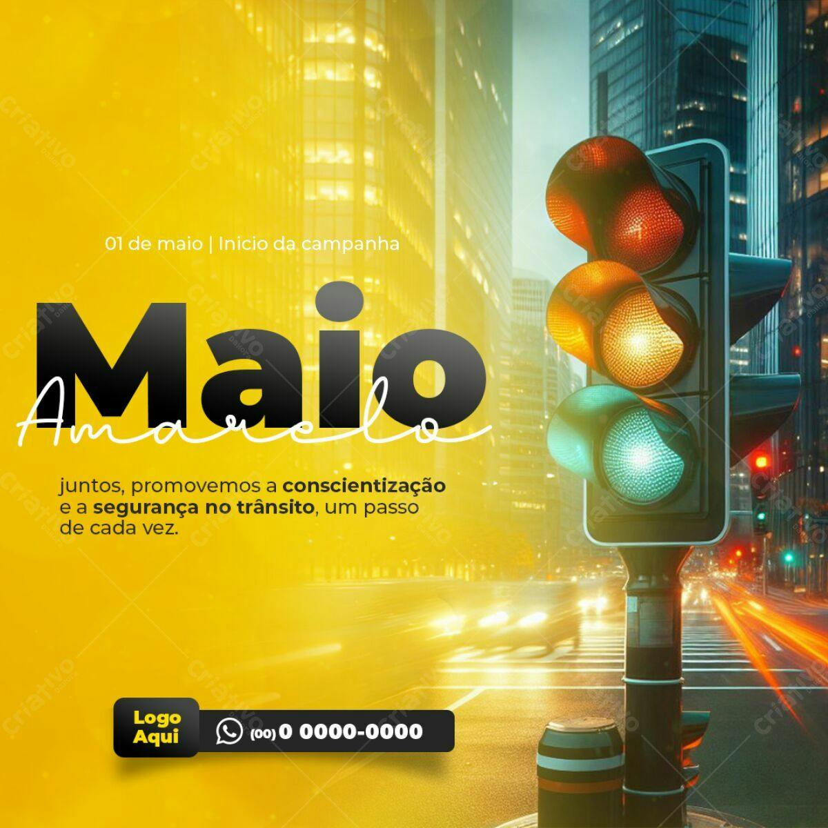 Post para Maio Amarelo PSD Editável