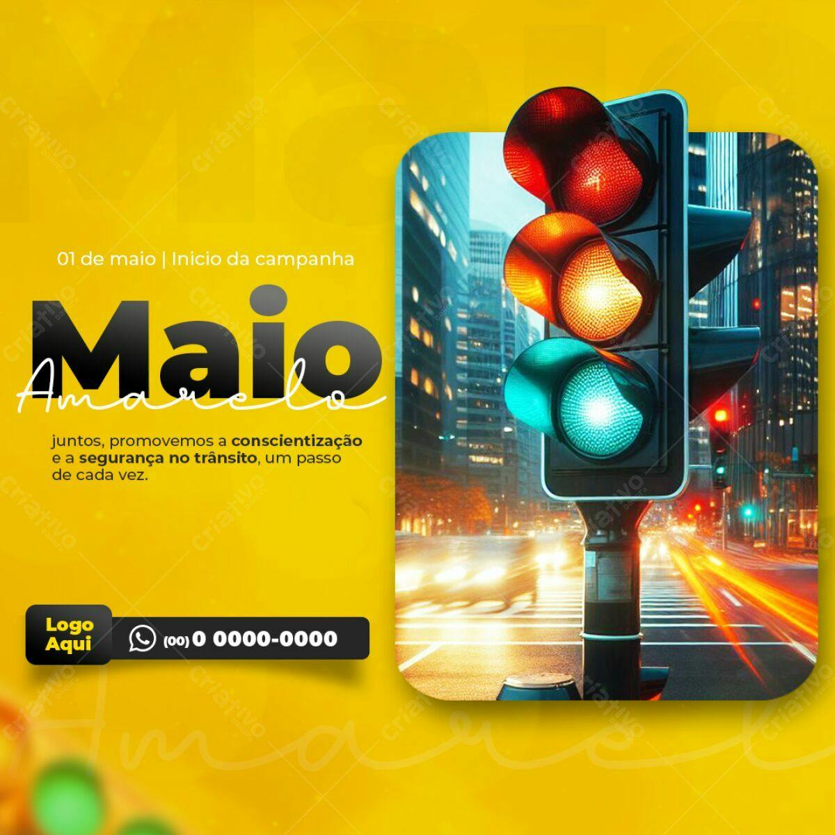 Post para Maio Amarelo PSD Editável